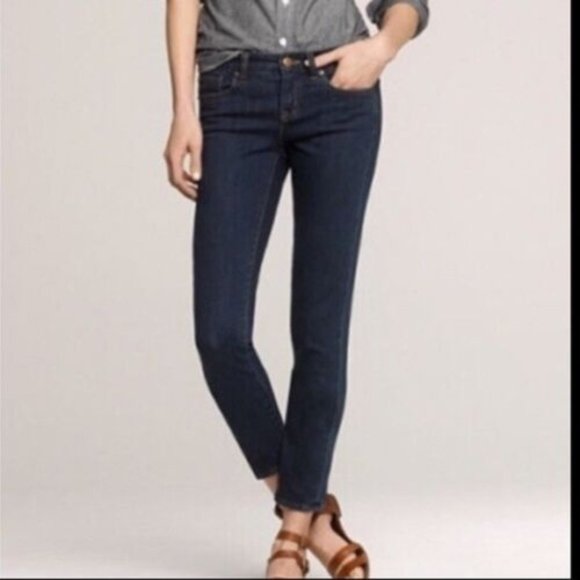 J. Crew Dark Wash Toothpick Stretch Jeans - Picture 1 of 6